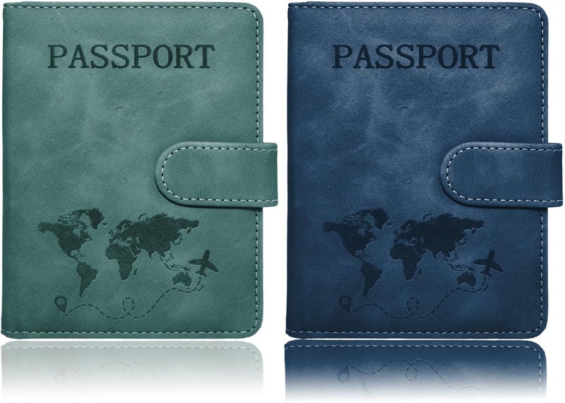 Sovirose Passport Holder for Travel Essentials, 2 Pack Rfid Passport Cover for Women Men - Image 1